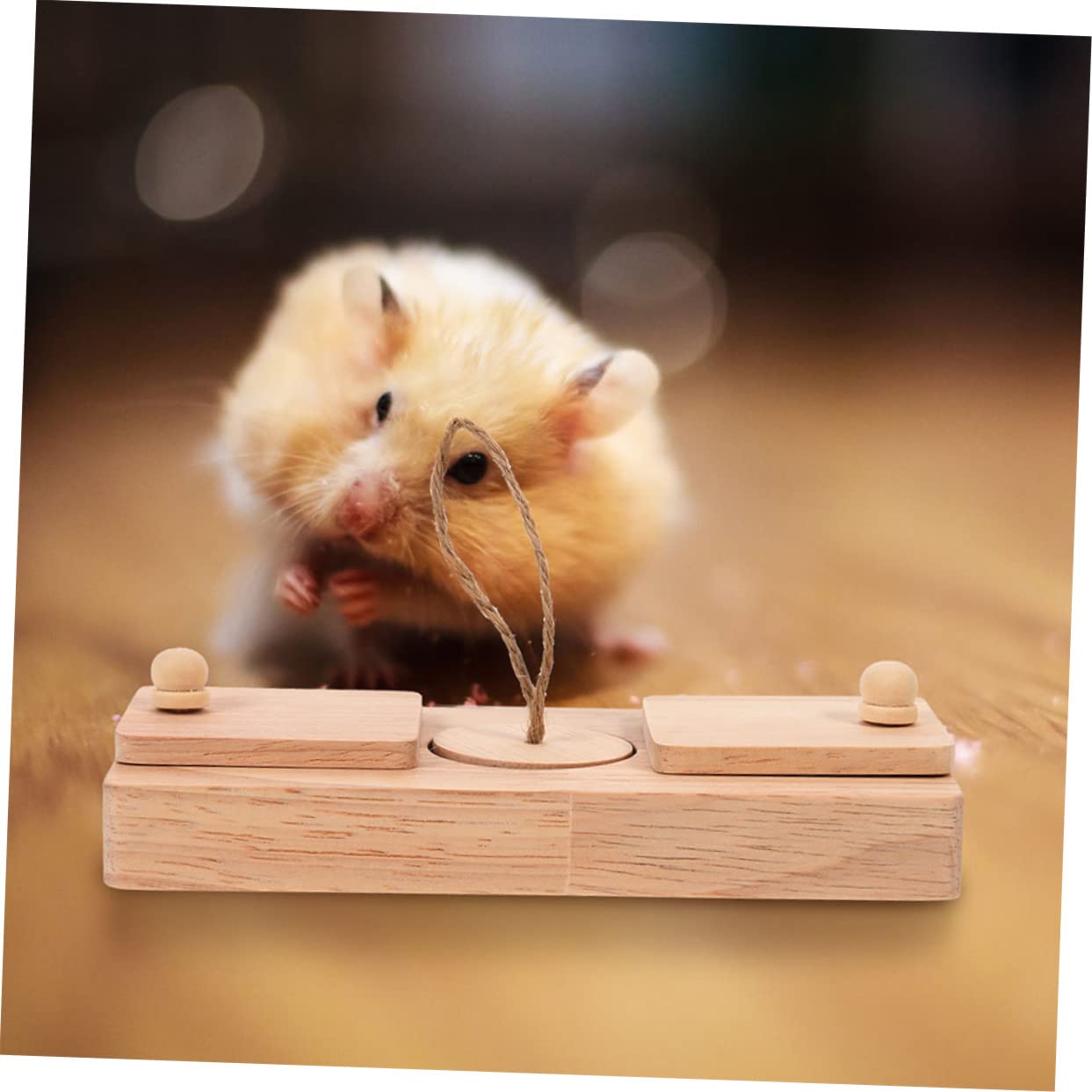 Angoily Jouet à Friandises pour Hamster en Bois 2 Pièces pour Cage