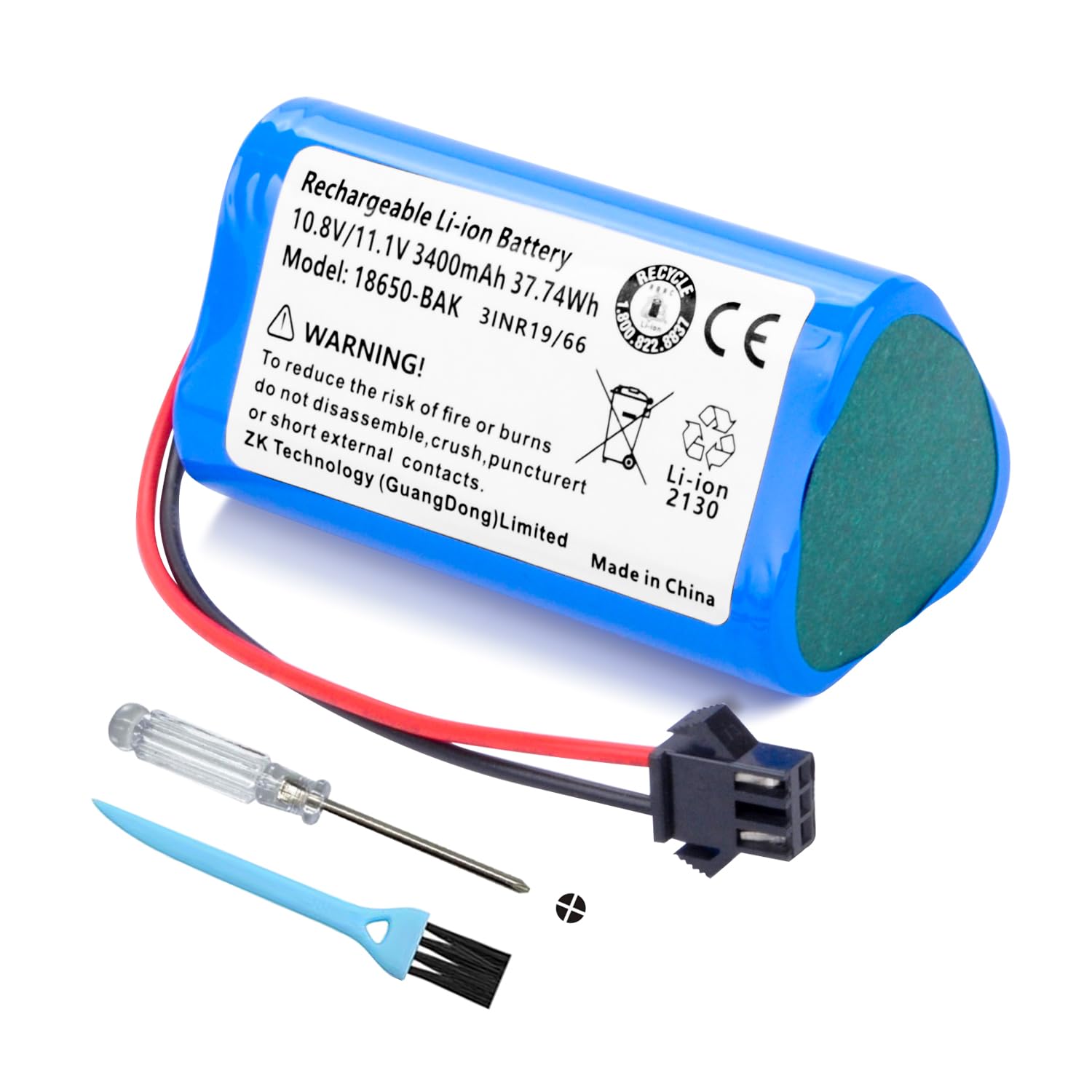 RDSJ 3400mAh Vacuum Battery Replacement for Vactidy T6 T7 T8, Vactidy LS001-02 Vacuum Cleaner with Tools