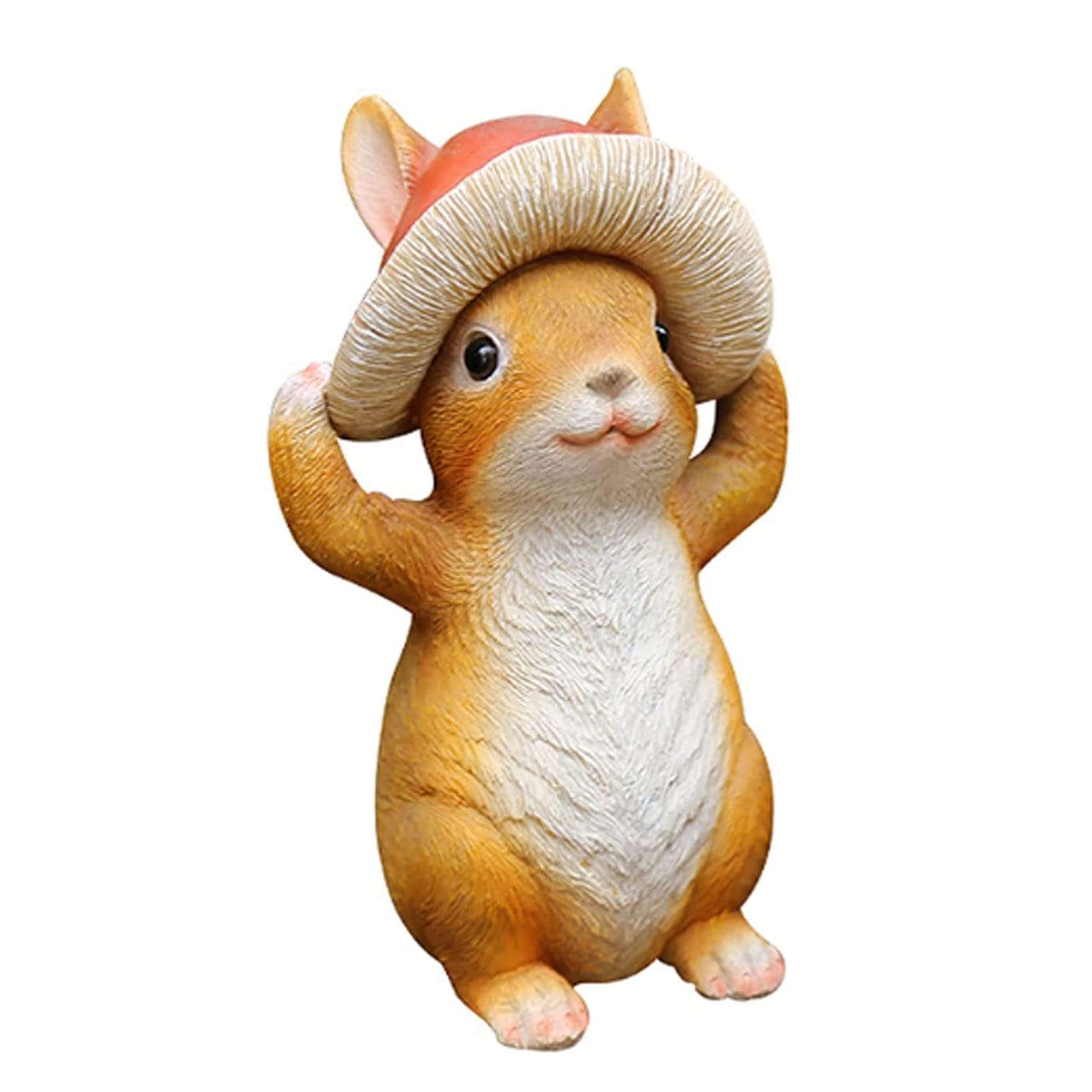 DFrywdgSEY Animal statue, Outdoor Statues for Garden, Front Porch Cute Bunny Resin Statue Decoration, Lawn Yard Polyresin Animal Figurine