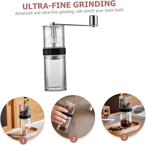 Miniatura 6 de TOYANDONA Manual Coffee Bean Grinder Adjustable Burr Mill for Home and Office Portable Hand-cranked Coffee Mill for Freshly Ground Beans for Travel