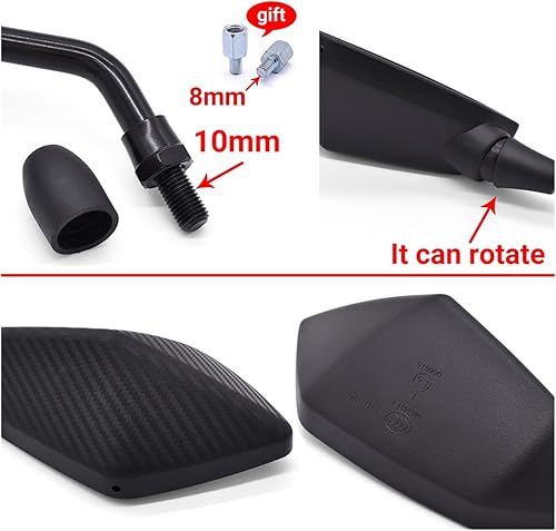 Miniatura 5 de Espejo retrovisor de motocicleta Espejo convexo trasero para Kawasaki Versys 650 KLZ1000 Z400