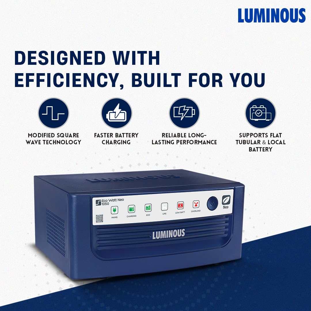 Luminous Eco Watt Neo Inverter - 900VA Backup Power -3