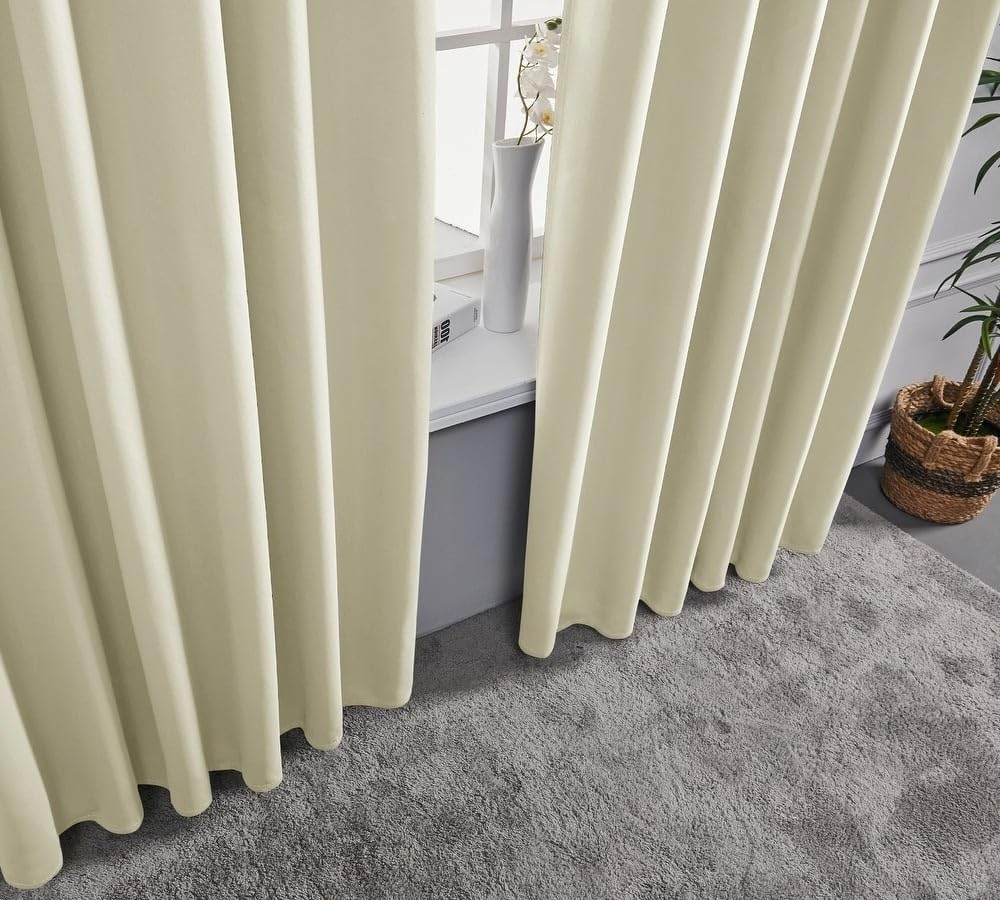 TRP Brown Color Thermal Insulated 2 Panel Stylish Window Curtains Blackout 95 in. L X 52 in. W Size, Solid Pattern, Machine Washable | All Season Pretty Cocoa Shade