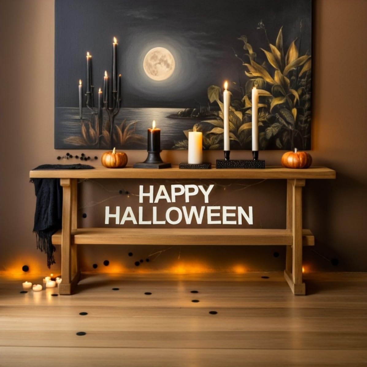 Tofficu 5 Juegos Pintar Happy Halloween, Set de 11cm para Manualidades | Color Beige, Diseño Temática Halloween, Colgantes Reutilizables para Hogar