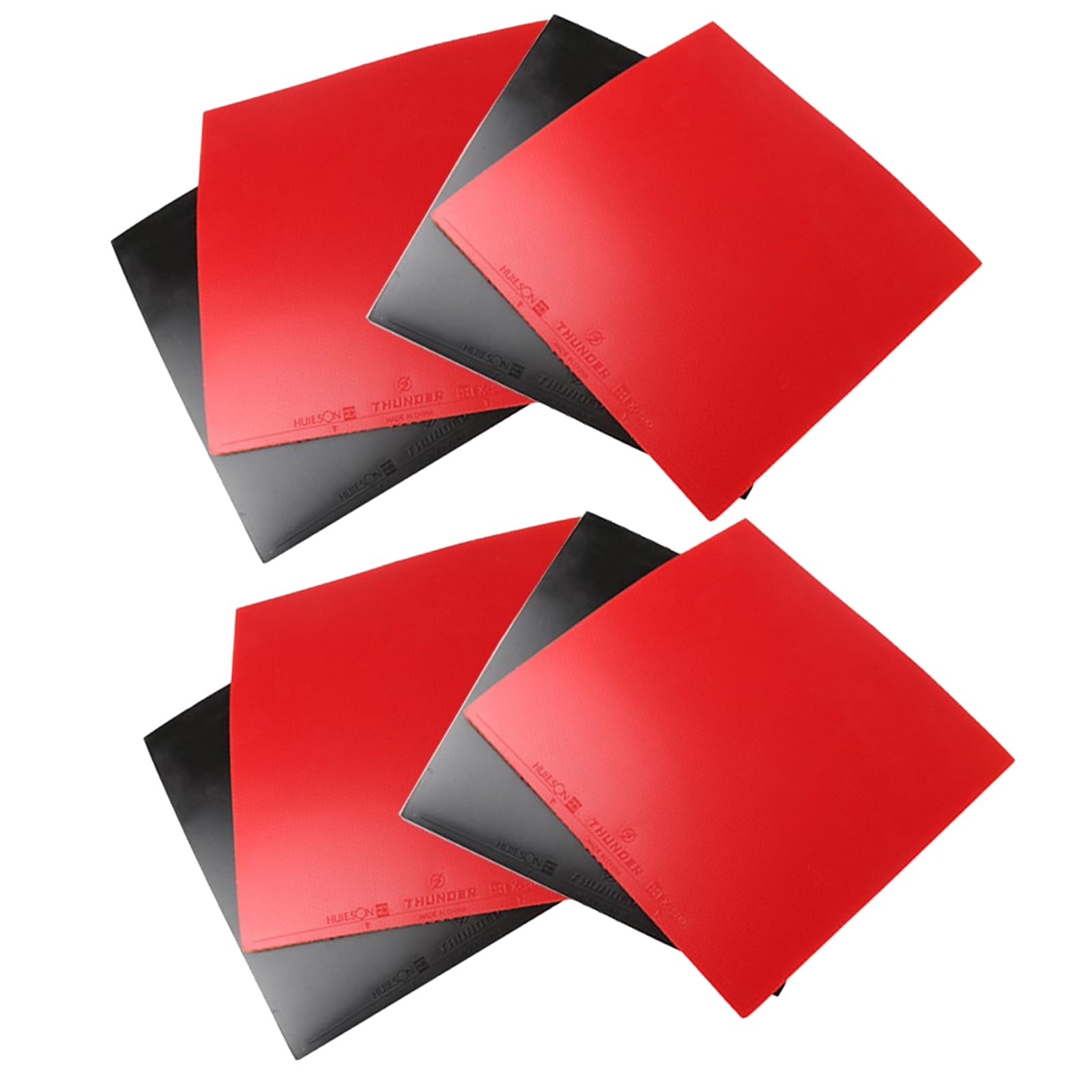 Lot de 8 feuilles de caoutchouc de rechange pour raquette de tennis de table, caoutchouc dur en caoutchouc pour raquette de ping-pong à attaque rapide, rouge/noir