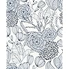 NuWallpaper by WallPops NUS3830 Navy Secret Garden Peel & Stick Wallpaper, Blue