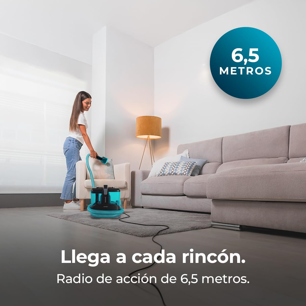 Cecotec Limpiador Aspirador de Tapicerias y Alfombras con Cable Conga 3000 Carpet&Spot Clean Max. 450W, 13kPa, Diseño Compacto, Depósito de Agua Limpia 1000ml y Agua Sucia 550ml, Spray Pulverizador