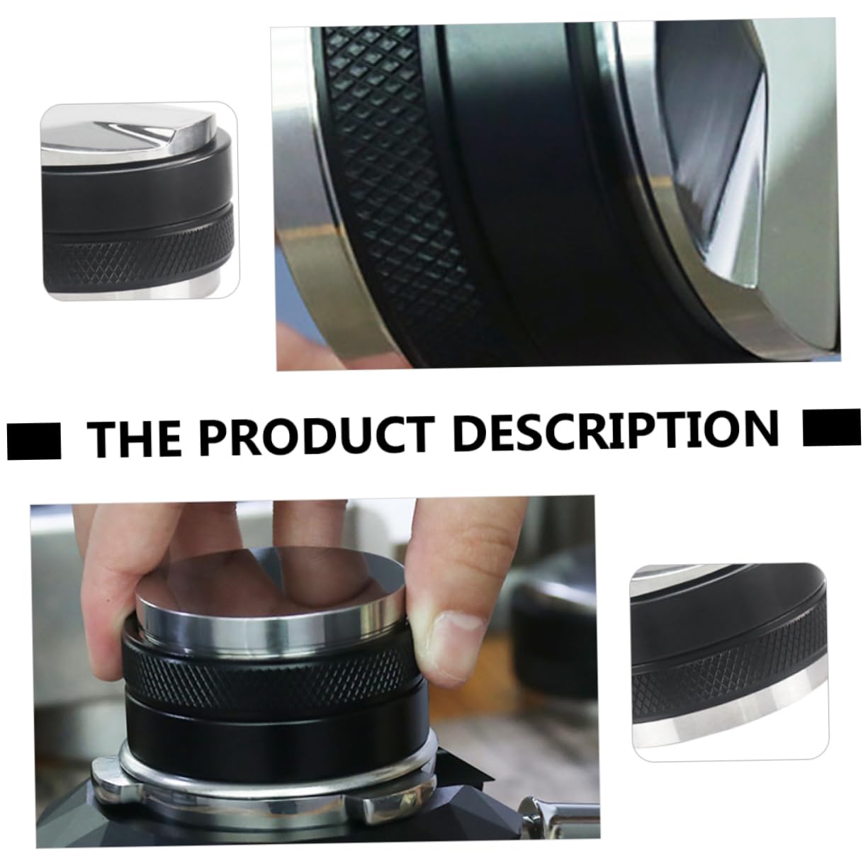 IMIKEYA Schwarzer Dosiertrichter aus Aluminiumlegierung und Edelstahl für Espresso 58mm mit Drehfunktion Professionelles Kaffeezubehör