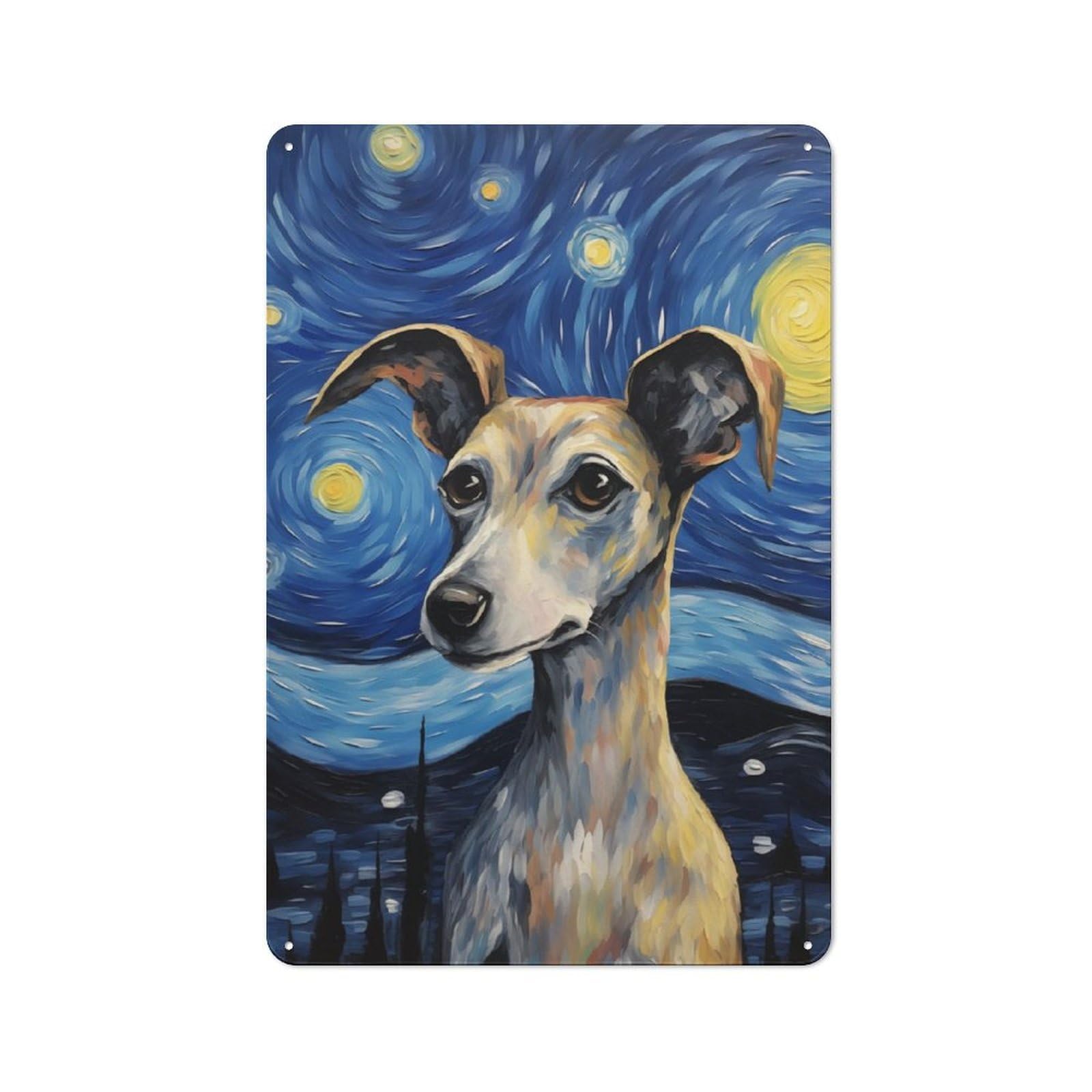 Junmoney Italian Greyhound Dog Printed Metal Sign 30X20cm For Garage Or Workshop, For Kitchen, Dining Room And Home Bar Wall Decor