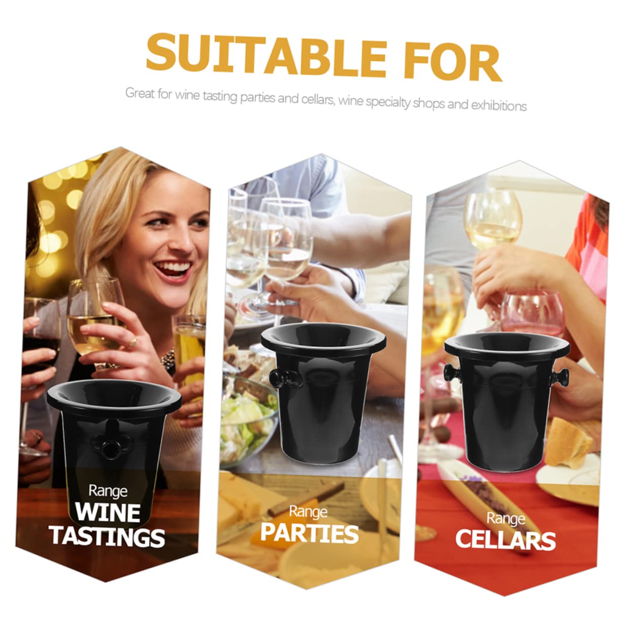Garneck Secchiello Robusto in Plastica per Degustazione Vino Contenitore per Ghiaccio E Birra per Casa E Bar