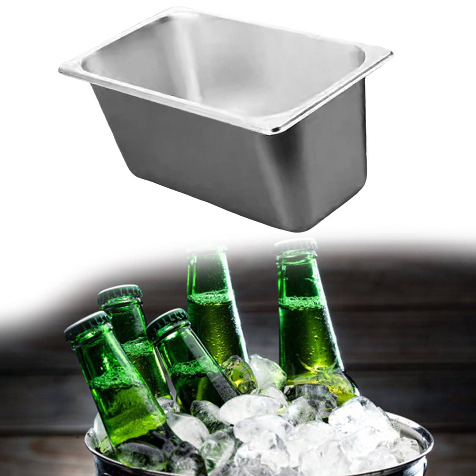 Edelstahl Aus Restaurantqualität 1/3 Größe Pfanne Mit Deckel Für Hygienische Lebensmittelhandhabung Mehrzweck Metallwanne Container Küche Utility Pan Mit Deckel