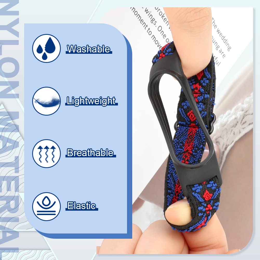 SHIJZWD Cinturino elastico compatibile con Xiaomi Mi Band 7/Mi Band 6/Mi Band 5/Amazfit Band 5, cinturini di ricambio regolabili in nylon per orologi sportivi per donne uomini