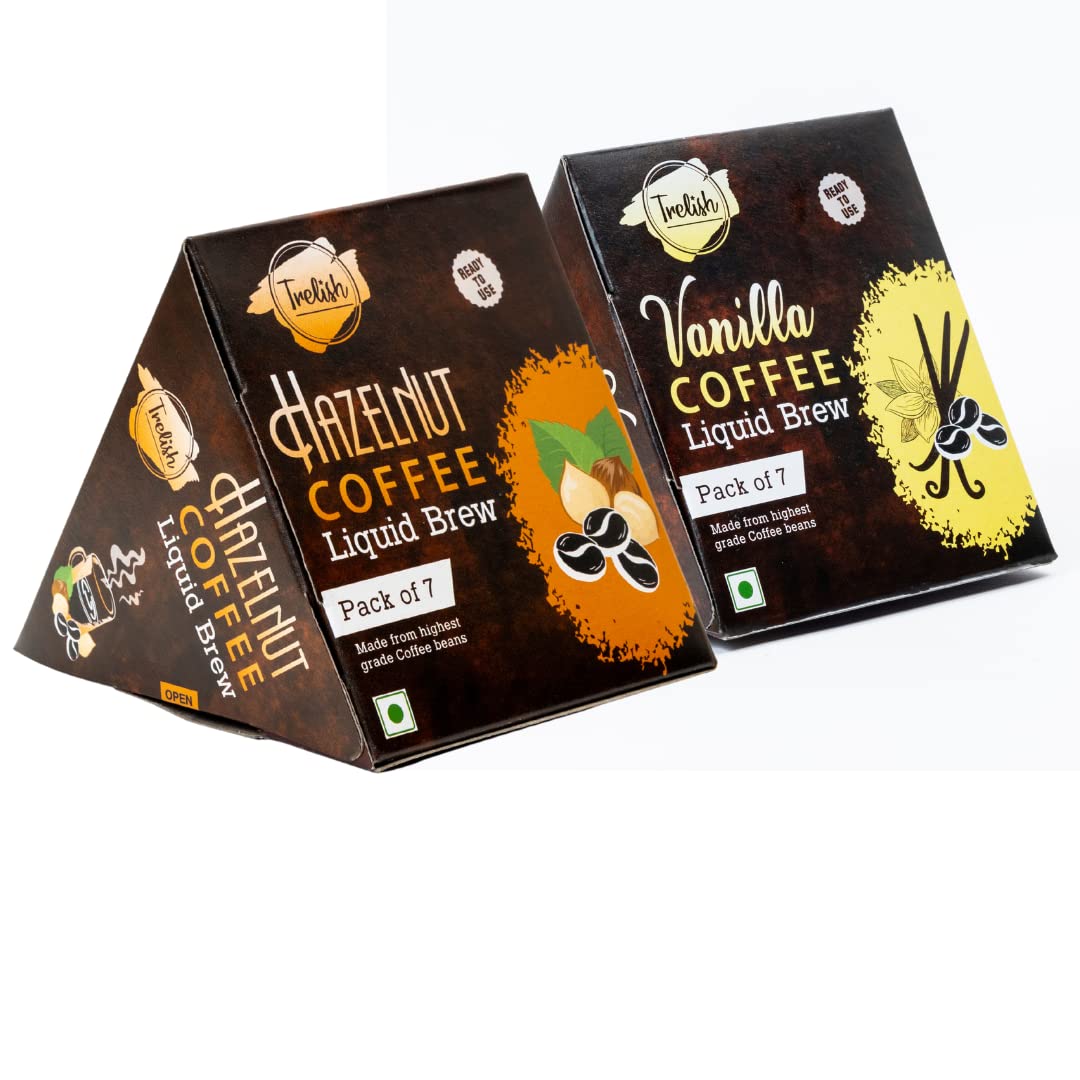 Trelish Vanilla and Hazelnut Coffee Liquid Brew | Medium Roast | Combo of 2 boxes | each box serves 7 cups | just add milk/water (B0B6RJWMVH) Amazon Price History, Amazon Price Tracker
