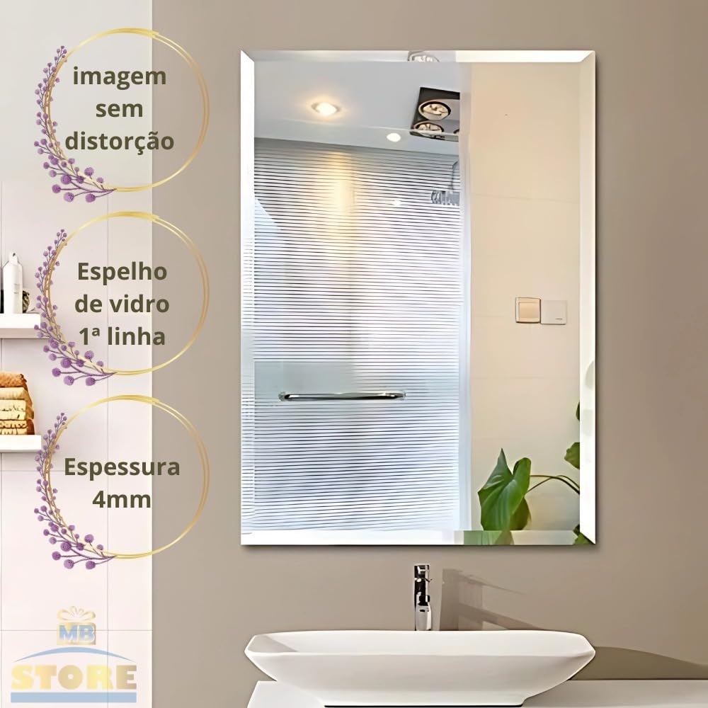 Espelho Decorativo Retangular 70x50cm