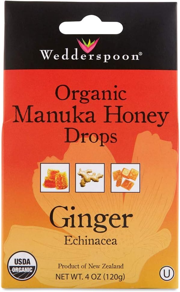 Wedderspoon Organic - Honey Lozenges Manuka with Echinacea Ginger - 4 oz.