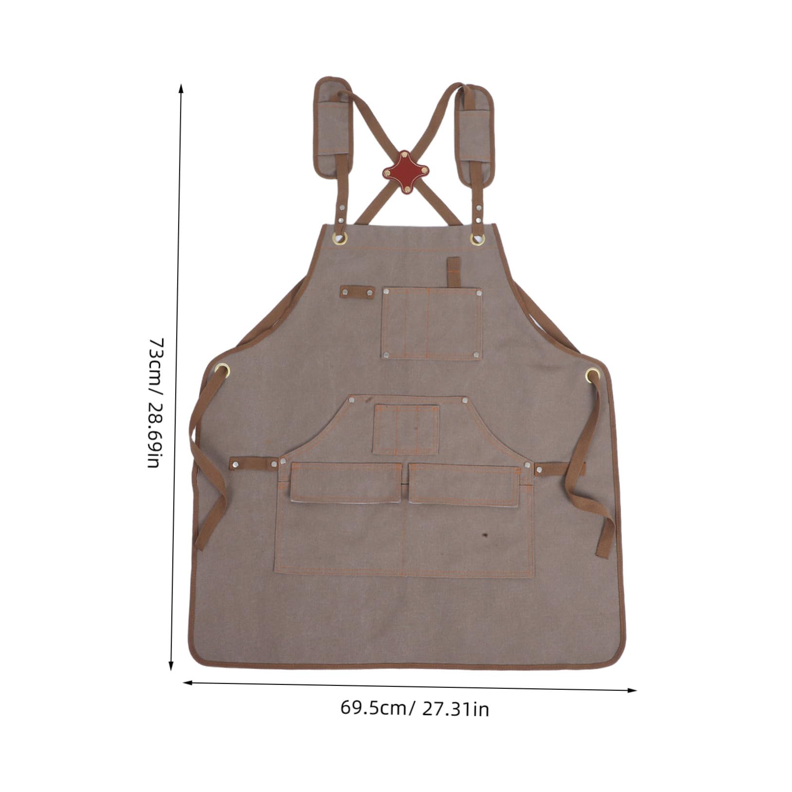 SHINEOFI Tablier Toile Unisexe avec Poches Bretelles Croisées Réglables Tablier de Travail Polyvalent pour Jardinage Menuiserie Cuisine et Artistes