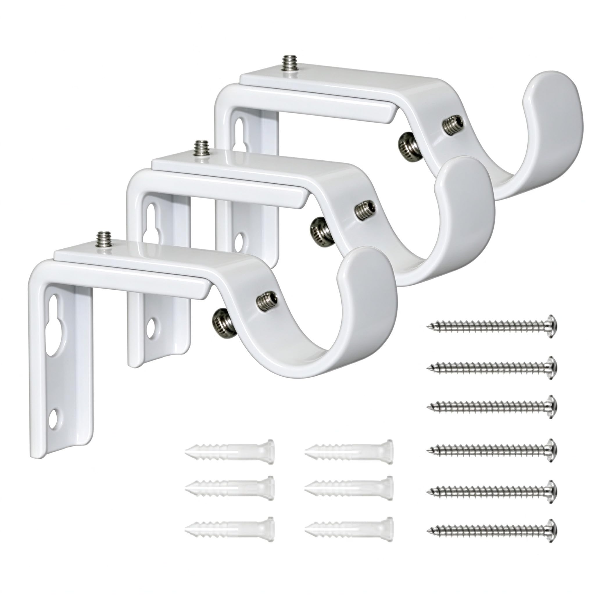 Heavy Duty Curtain Rod Brackets - Set of 3 -9