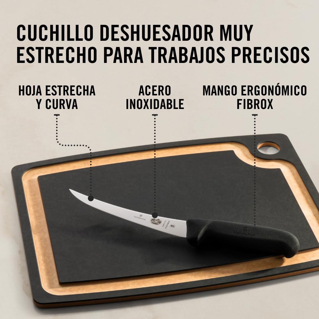 Victorinox Fibrox Cuchillo deshuesador 15 cm acero inoxidable hoja curva negro