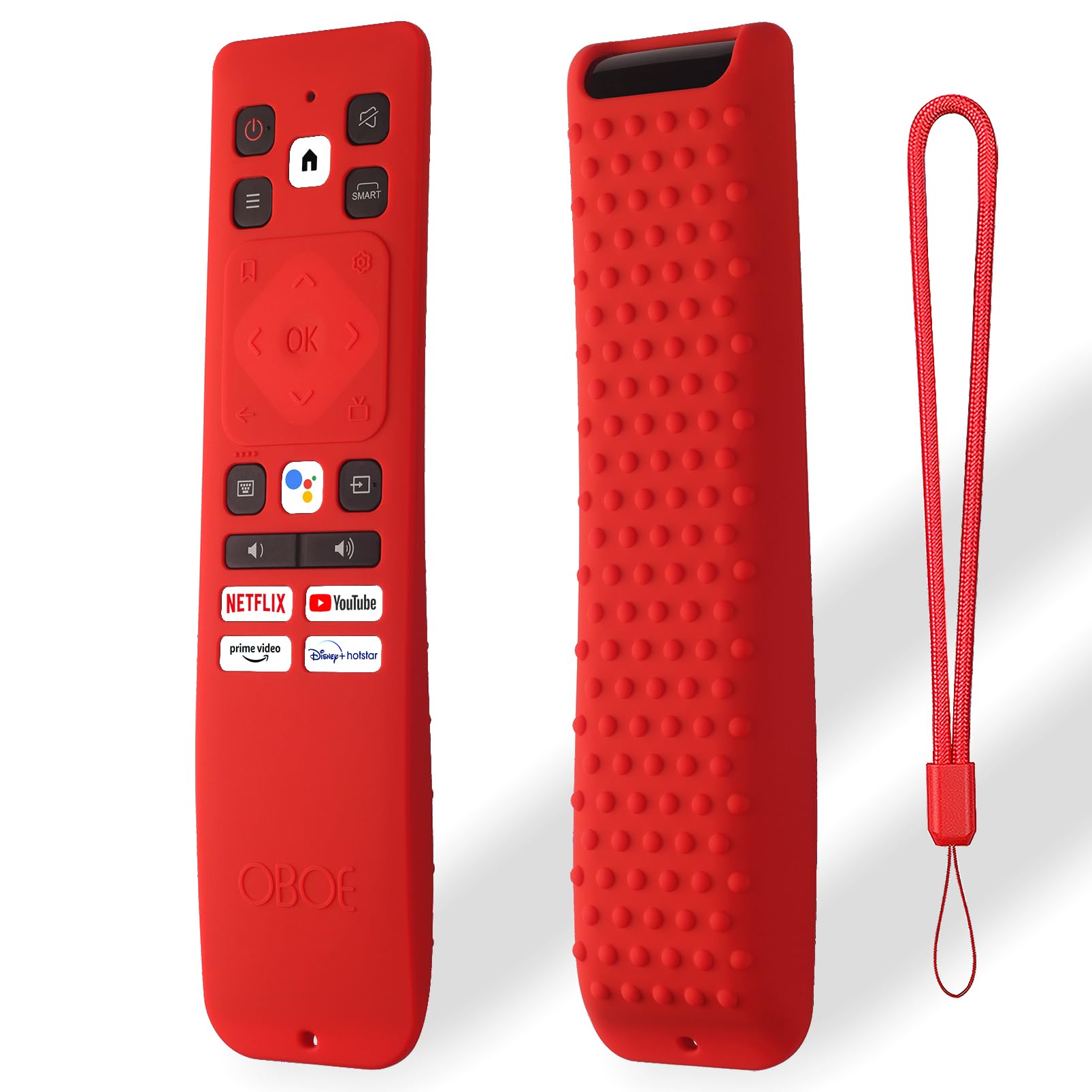 Oboe Silicone TV Remote Cover Compatible with Acer Tv Remote AR2851 TV I Series/H Series/W Series/XL Series Tv Remote Protective Case with Remote Loop (Red) [Remote NOT Included]