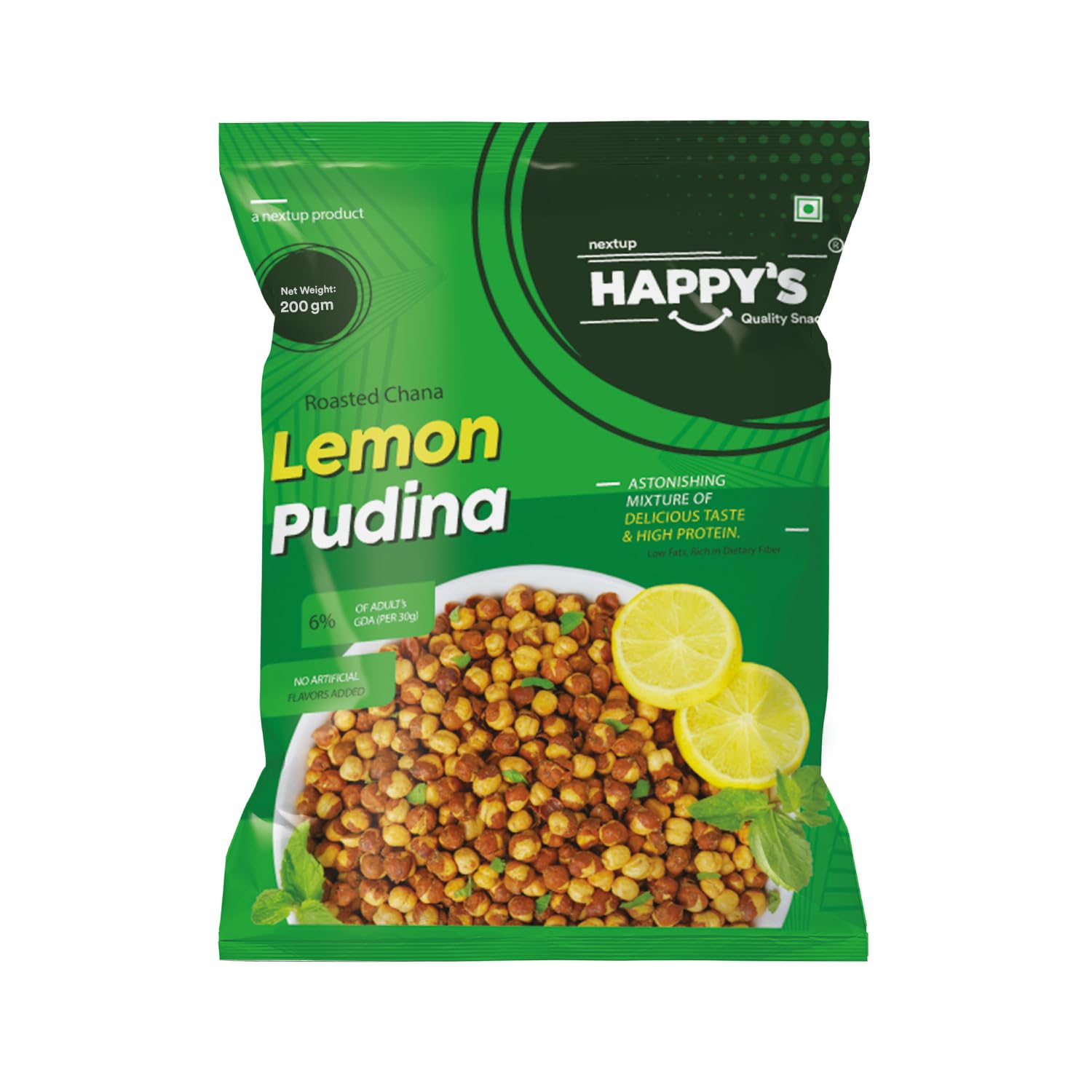 Happy's Roasted Chana, 200 gm | Pack of 1 | Lemon Pudina Flavor | Low Fat | Rich in Protein | Roasted to Perfection | No Artificial Flavors | Nutrient-Rich Snacking-picture-18