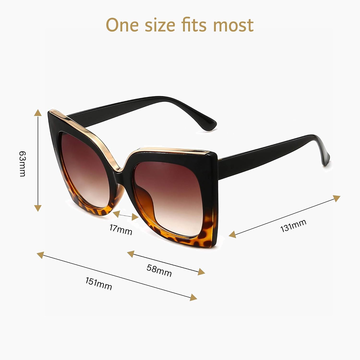 ANRRI Unique Oversized Butterfly Sunglasses UV 400 Protection Fashion Sun Glasses Frame
