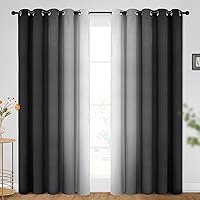 Vista 190 de SimpleHome Ombre Room Darkening Curtains 96 inches Length for Bedroom,Grommet Gradient Light Blocking Beige Gradient Window Curtains for Living