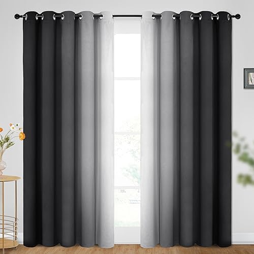 Miniatura 188 de SimpleHome Cortinas gruesas con aislamiento térmico y ojales, bloqueo de luz para oscurecer sala, dormitorio, 2 paneles, 52 x 72 pulgadas de largo,