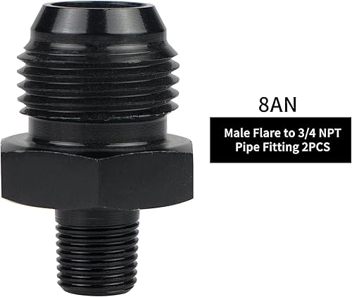 Miniatura 10 de Adaptador de tubería 4AN macho a 18 NPT adaptador de manguera de línea de combustible recto de aluminio, accesorios de sistema de combustible