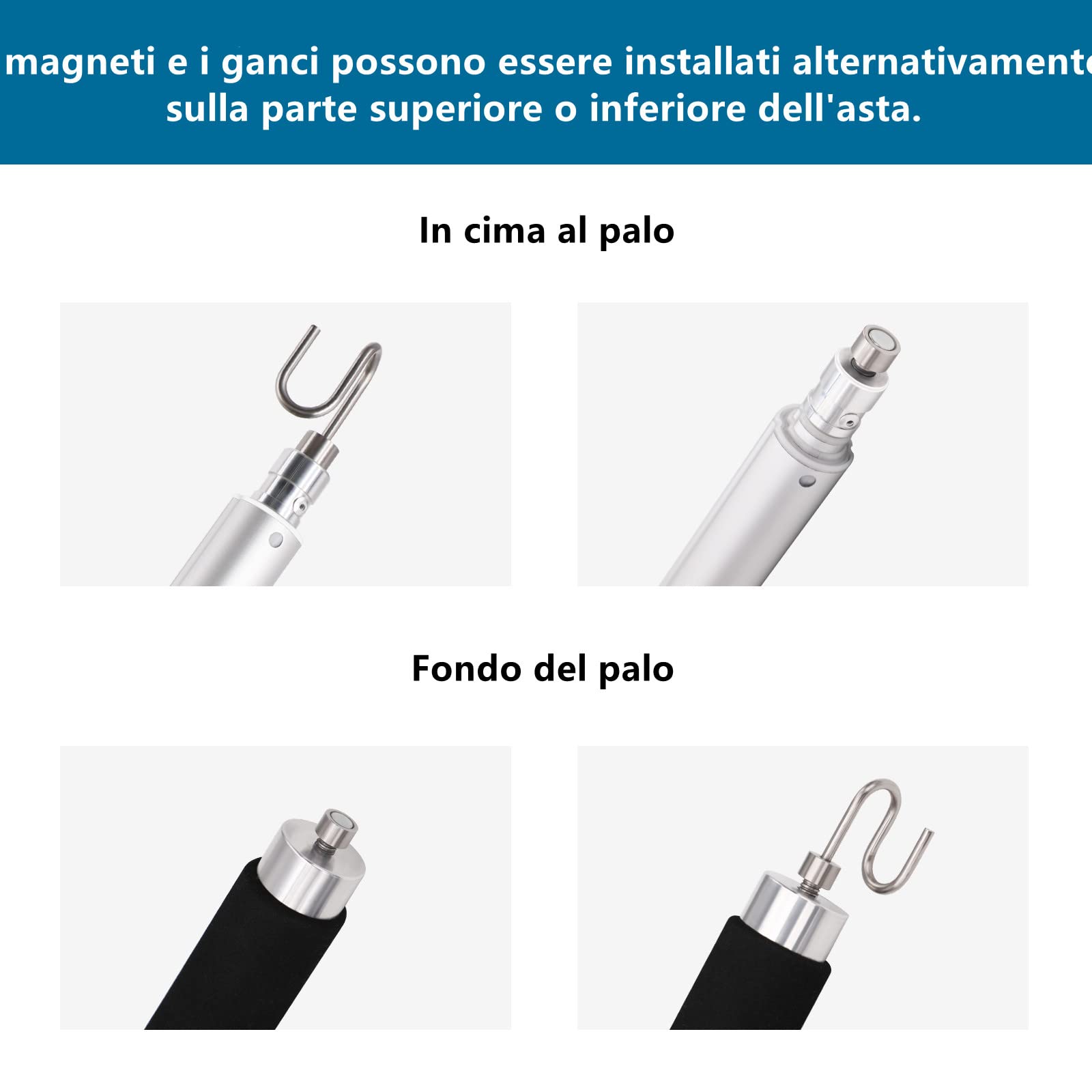 KOMCLUB Magnetstift Teleskop - 800g Saugkraft Für Schrauben & Muttern