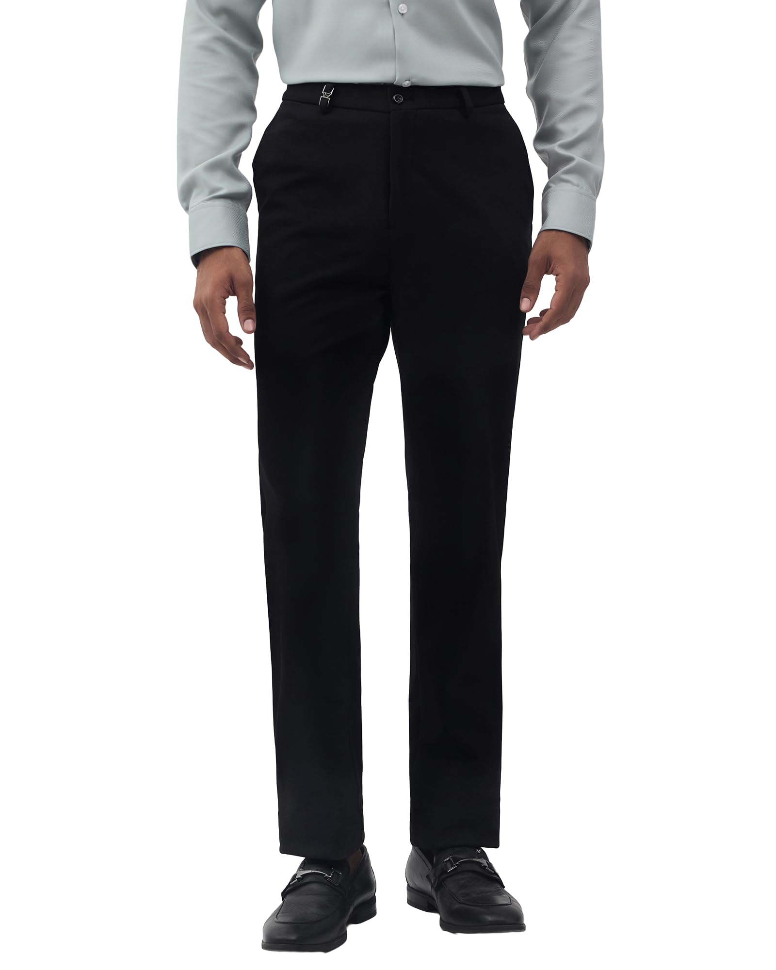 blackberrys Men Solid Slim Fit Formal Trouser |Knitted Fabric | Stretchable Waistband-picture-31
