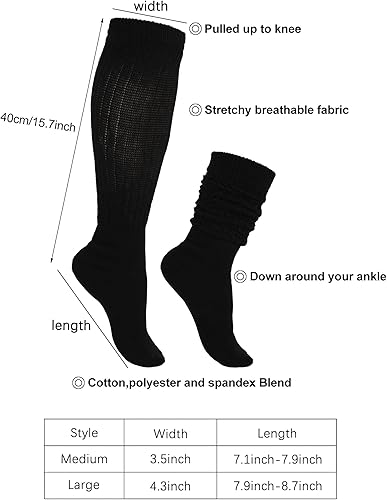 Miniatura 3 de Geyoga 3 pares de calcetines holgados de algodón para botas de punto, calcetines largos suaves para invierno, para mujeres y niñas