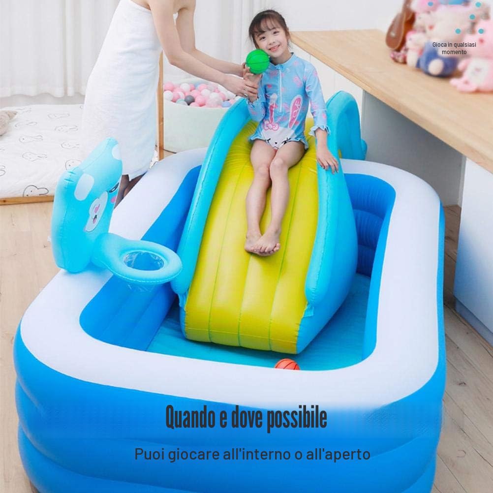 Generic Scivolo Gonfiabile per Bambini, Scivolo per Piscina per Bambini, Giocattolo per Giochi D'acqua per per Interni All'aperto, Forniture per Piscine Estive (blu)