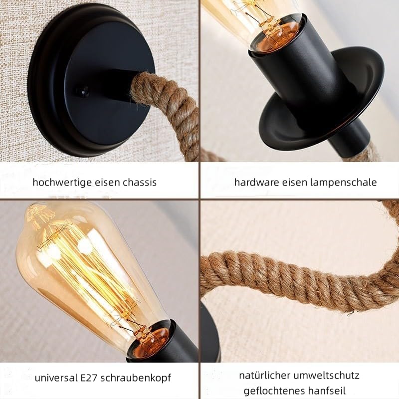 iDEGU 2 stuks vintage wandlampen, 26 cm industriële wandkandelaars binnen E27 Edison wandlamp schaduw retro wandlamp armatuur voor zolder slaapkamer keuken kantoor (zwart