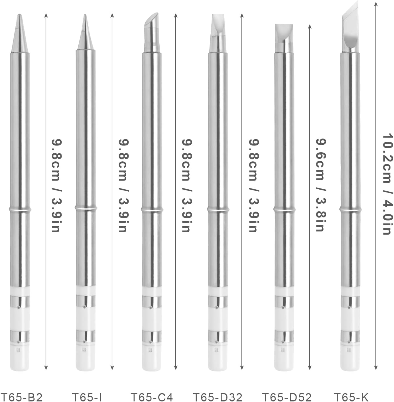 FEITA T65 Soldering Pen Iron Tips Replacement for Smart Mini Pencil Soldering Iron micro Portable Solder Pen Tools Soldering Accessories (6-Packs)
