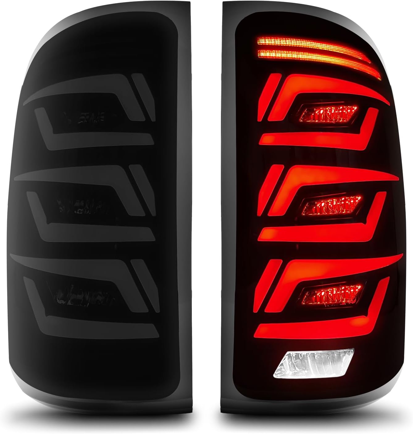 Shocklight LED Tail Lights Compatible With GMC Sierra 2007-2013 with Turn Signals Running Light Brake Light Reverse Light Assembly Rear Light Tail Lamp