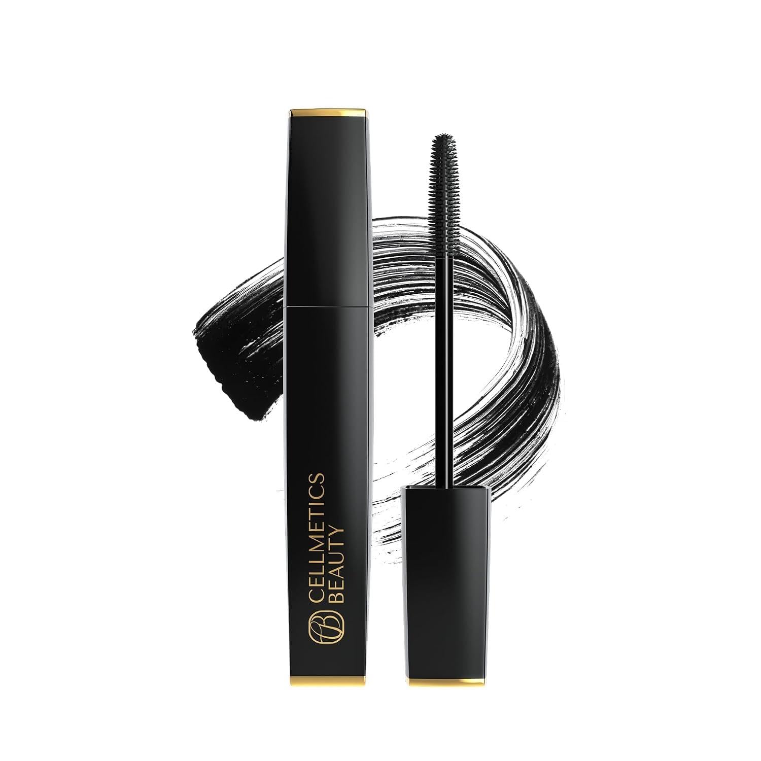 Cellmetics Mascara for Older Women 60 Plus, Volumizing & Lengthening Tubing Mascara with Lash Growth Effect, Hypoallergenic, Smudge-Free and Gentle for Sensitive Eyes (Black, New Formula) (01) Timeless Black