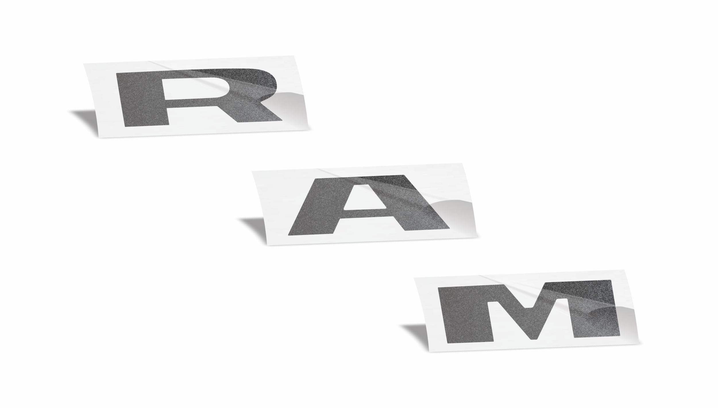 RAM Grille Emblem Overlay Decal Stickers 2025-2026 Ram 1500 (Color: Granite Crystal Metallic)