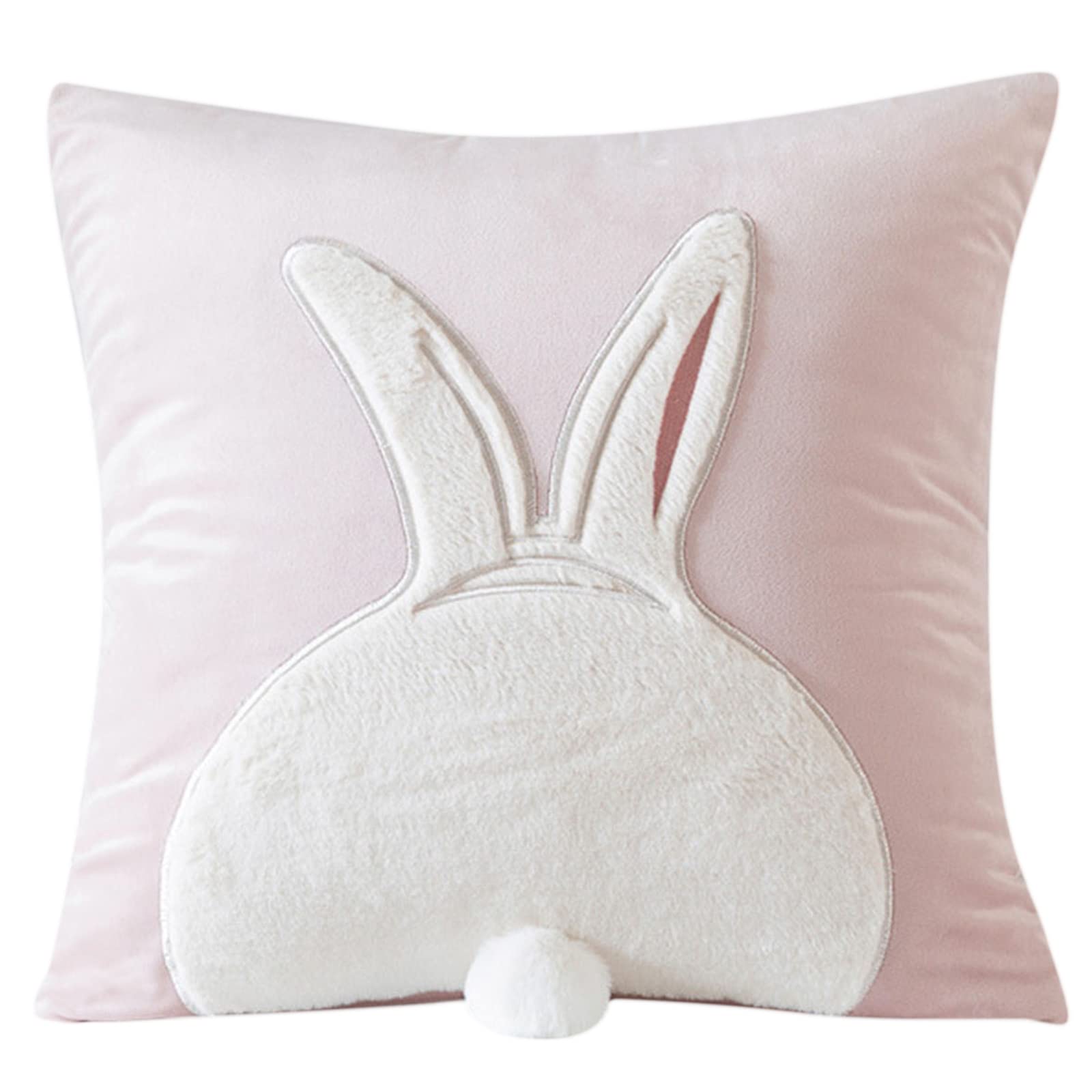 Federa per cuscino a forma di coniglio, 45 x 45 cm, quadrata, per camera da letto, dormitorio, letto, divano, decorazione per cuscino a forma di coniglio