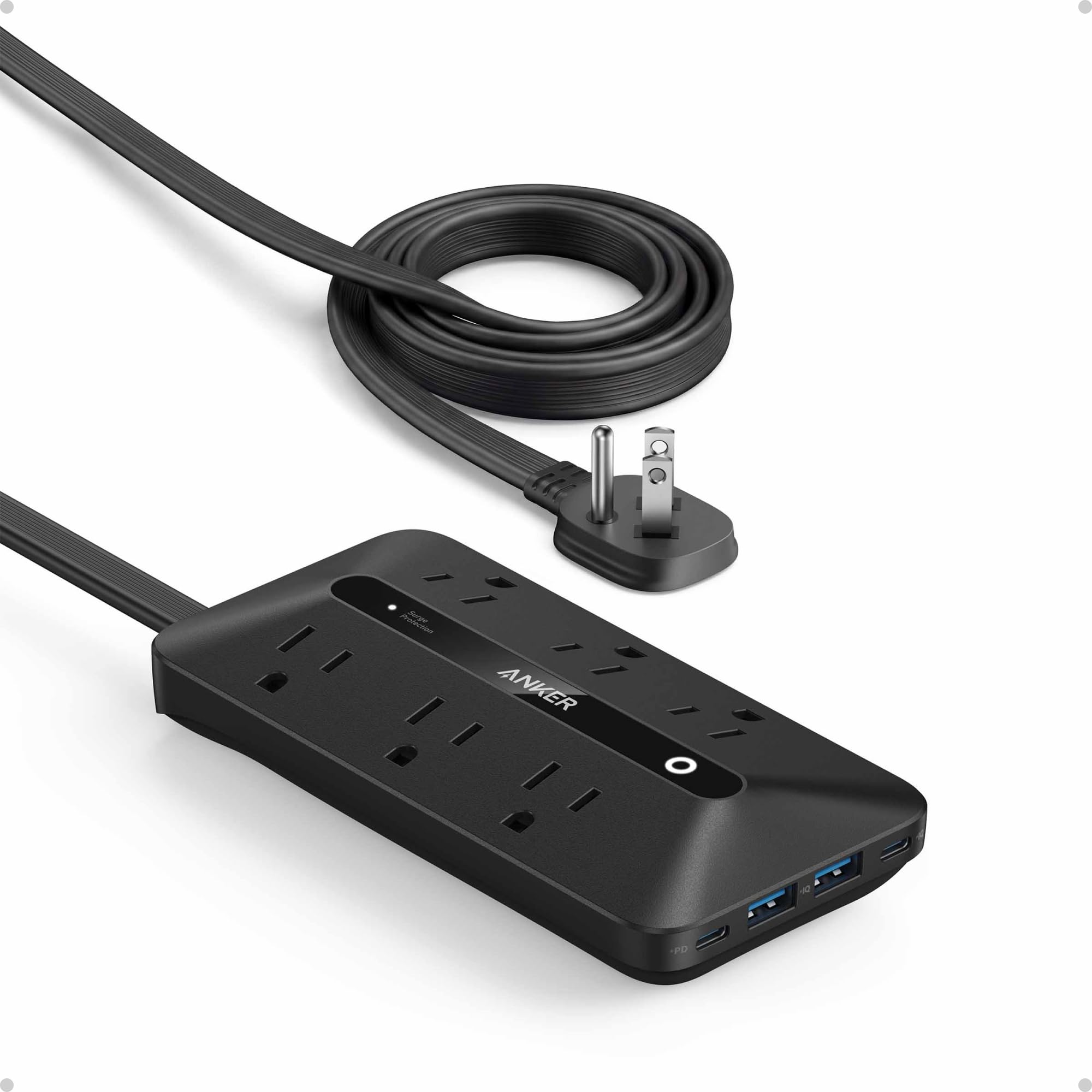 Amazon.com: Anker Power Strip with 300J Surge Protector, Flat Plug