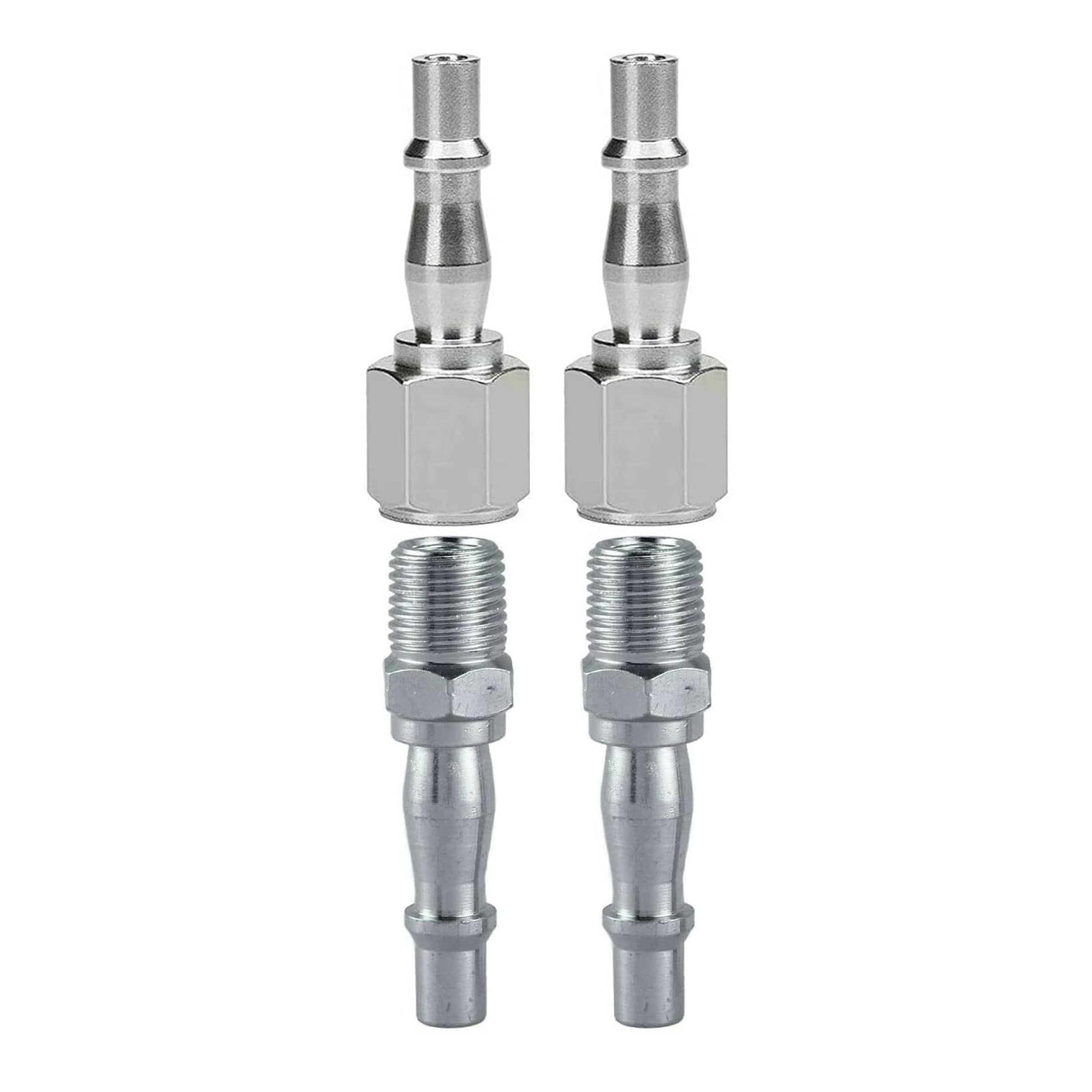 Dunnet Tools 1/4Inch Quick Release Air Line Connector BSP Fittings for Pneumatic Tools, Airbrush, Quick Couplings & Accessories Air Hose Fittings, Line Connectors & Compressor (2 set of Male & Female)
