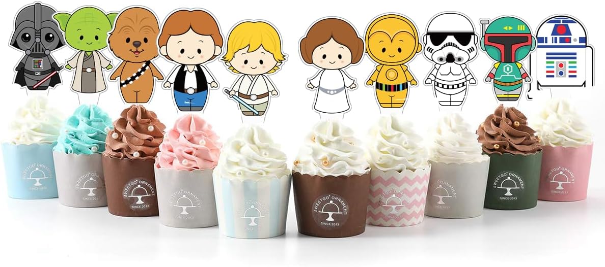 20PCS Star Movie Cupcake Toppers For Birthday Party Cake Decorations Party Supply