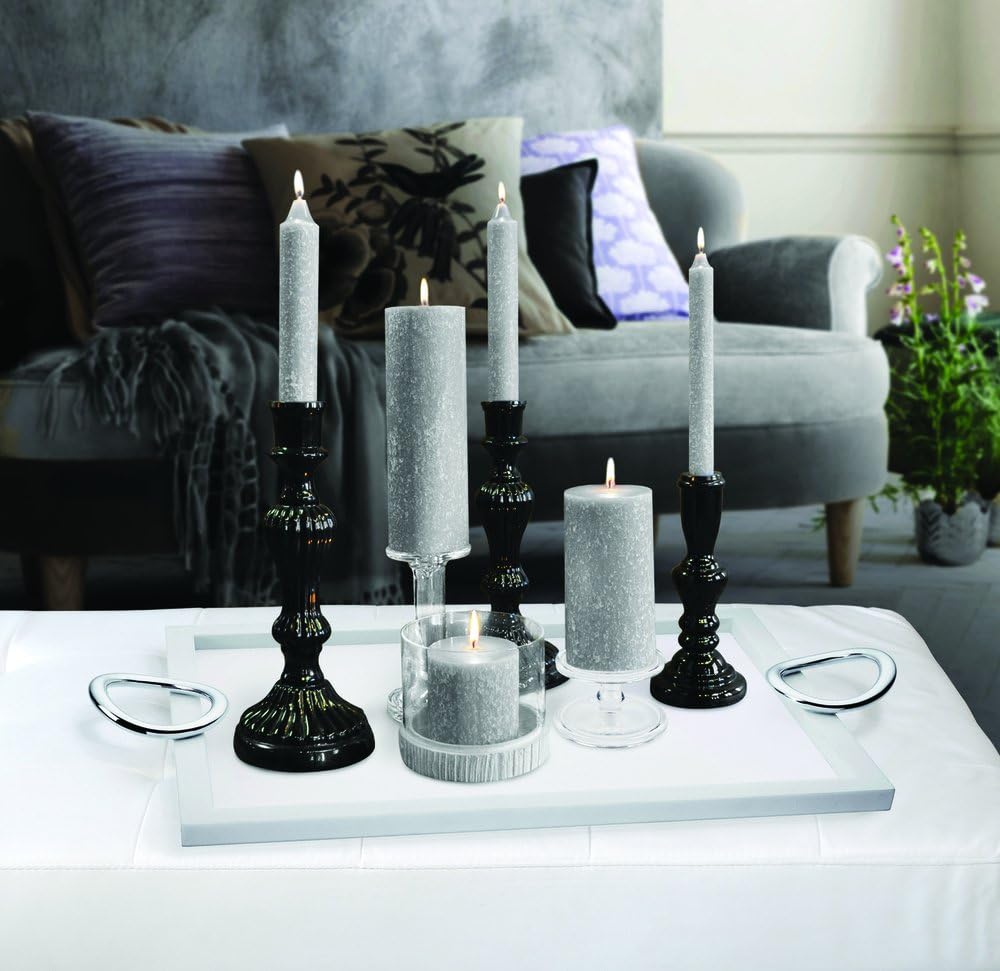 Root Candles Unscented Dinner Candles Premium Beeswax Blend Boxed Candle Set - Timberline Collenette, 9-Inch, Platinum, 4-Count