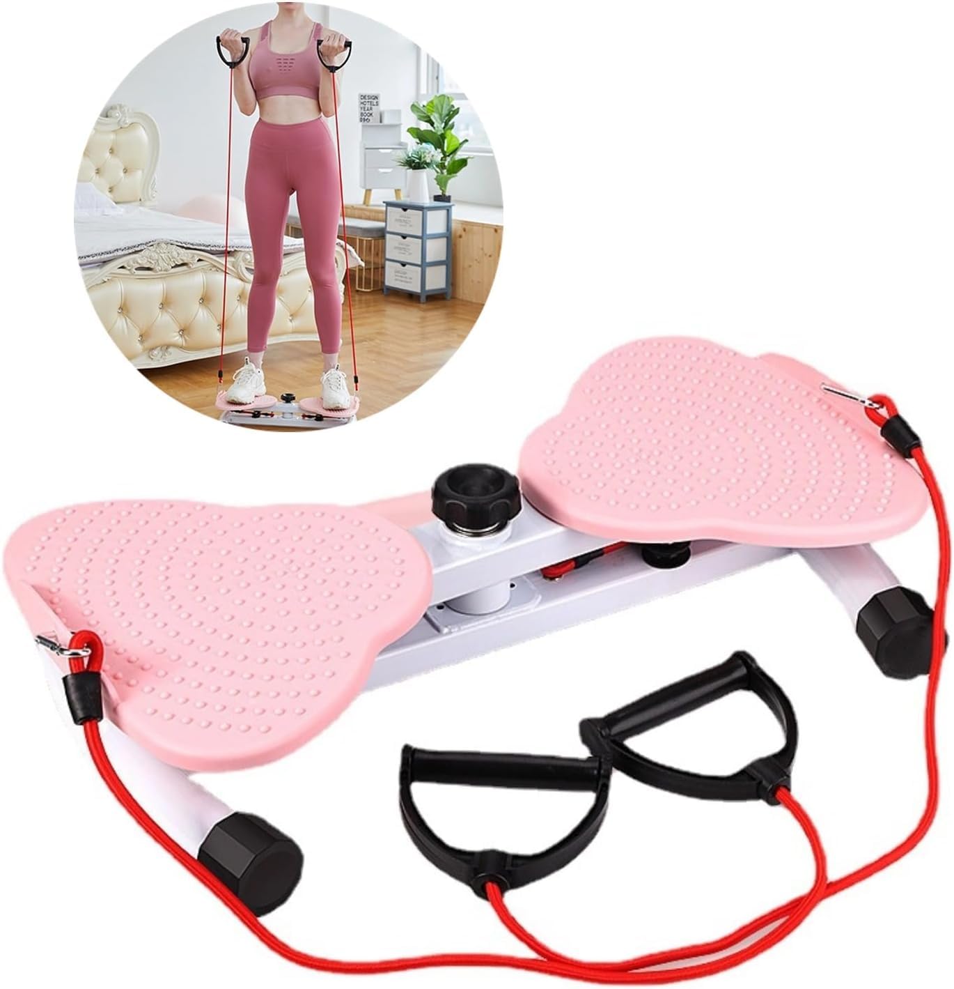 Elliptical Twister Stair Stepper Exercise with Resistance Band Helps in Weight Loss, Body Strength,Fitness Training Ideal for Men and Women Portable Cardio Home Gym Use-image-11