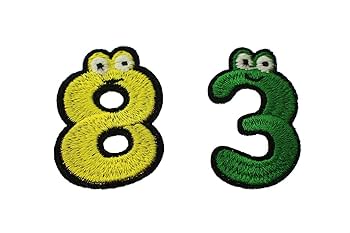 Amazon.co.jp: Speed mao おめめが可愛い 数字 ワッペン