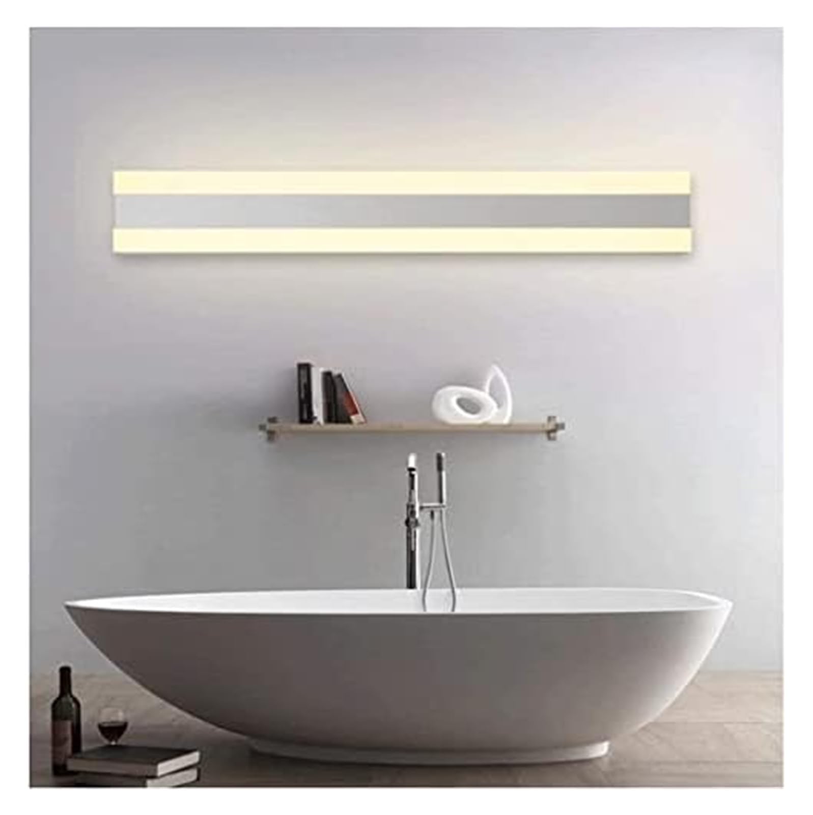 LYGSWDB Kinkiet Łazienka Kinkiet, rama lustra, wodoodporne i przeciwmgielne reflektory lustrzane Led Podświetl energooszczędne lampy lustrzane/ciepłe światło/50 cm (kolor: ciepłe światło, rozmiar: 39