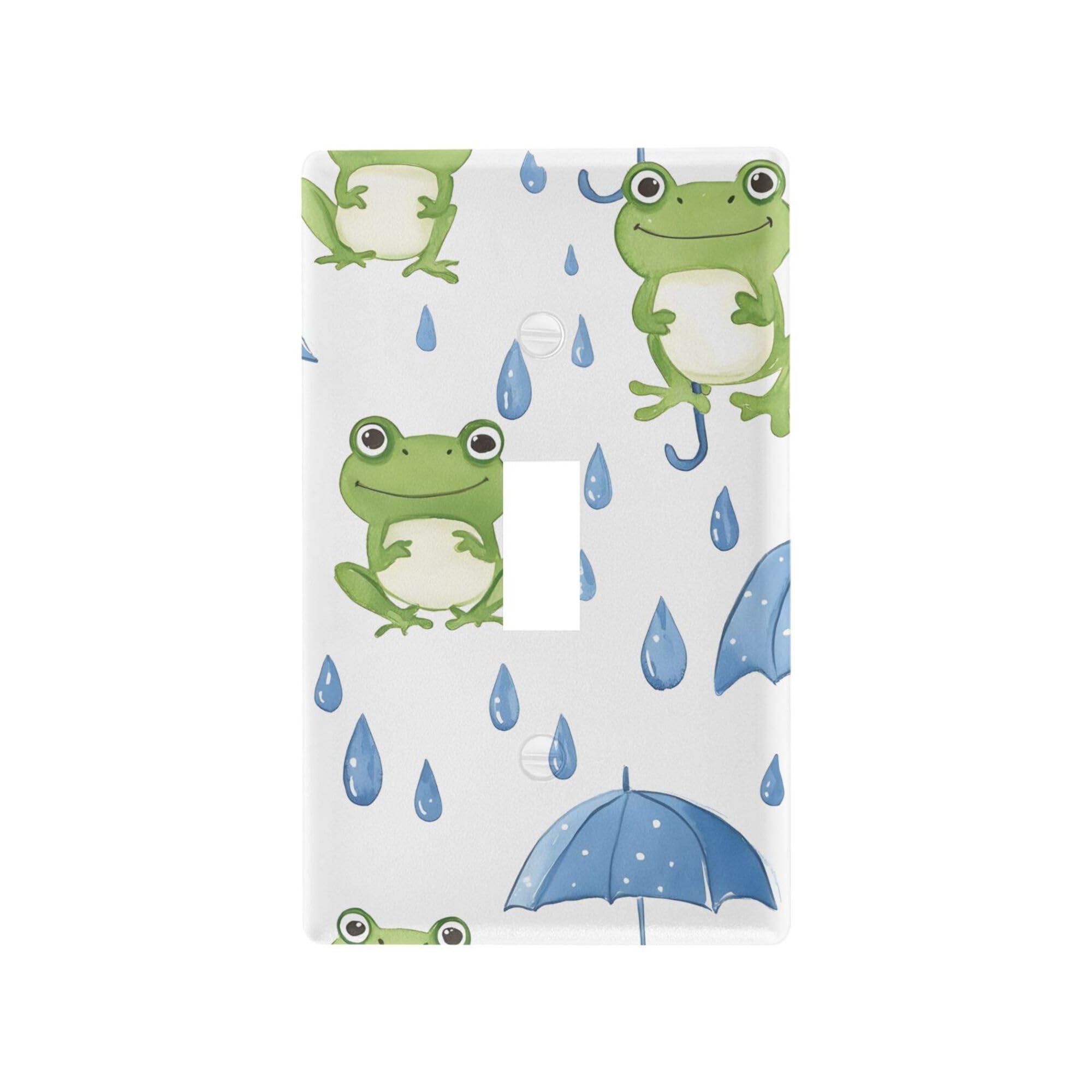 xigua Toggle Switch Wallplate Cute Cartoon Frogs Switch Wall Plate Cover,Decorative Outlet Cover Switch Cover for Home Office Bedroom 4.53