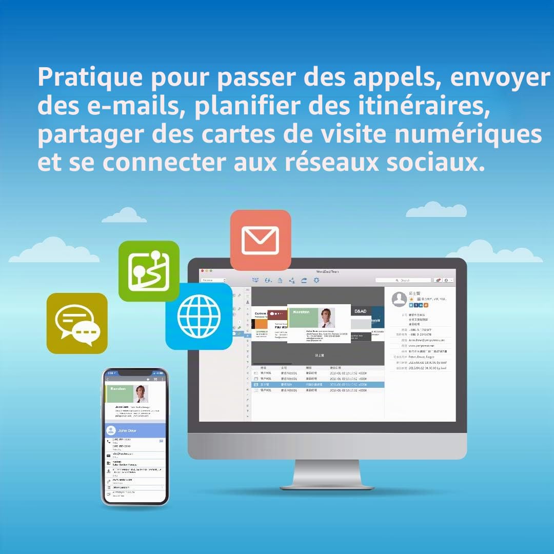 PenPower WorldCard Cloud (1 an de souscription, 1 utilisateur) - Économisez et gérez Vos Contacts sur Le Cloud.