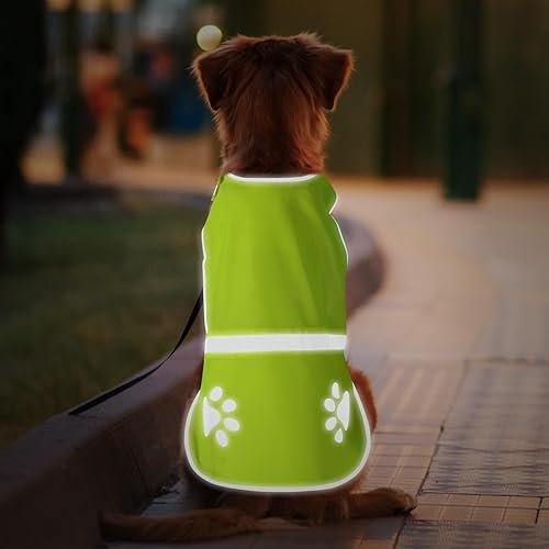 Chaleco reflectante para seguridad para perro, chaleco fluorescente de alta visibilidad, chaqueta ligera, ropa para perro, arnés reflectante para