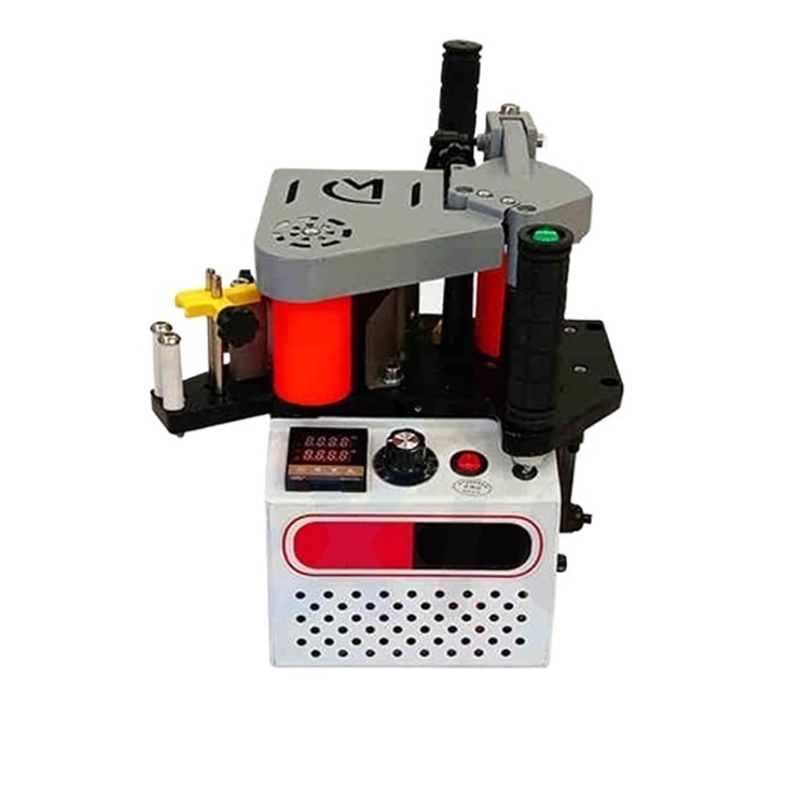Manual Edge Banding Machine Double Side Gluing Portable Bander Woodworking Equipments 1200W Automatic Belt Breakage Speed and Efficiency Improvement(Manual Belt Break A)