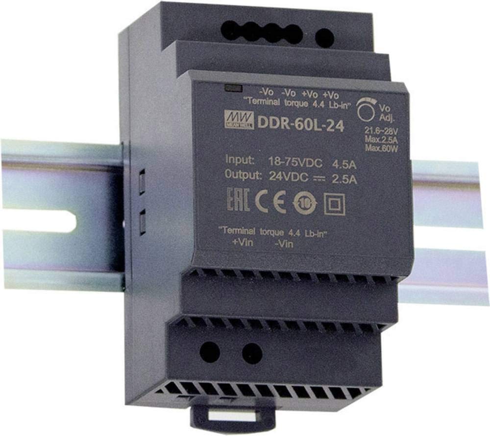 MEAN MELL Mean Well DDR-60G-15 60 W DIN-Schienentyp DC-DC-Wandler, 15 V/4 A